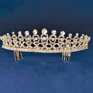 Elegant Gold Rhinestone Crown Tiara for All Occasions Gift Keepsake